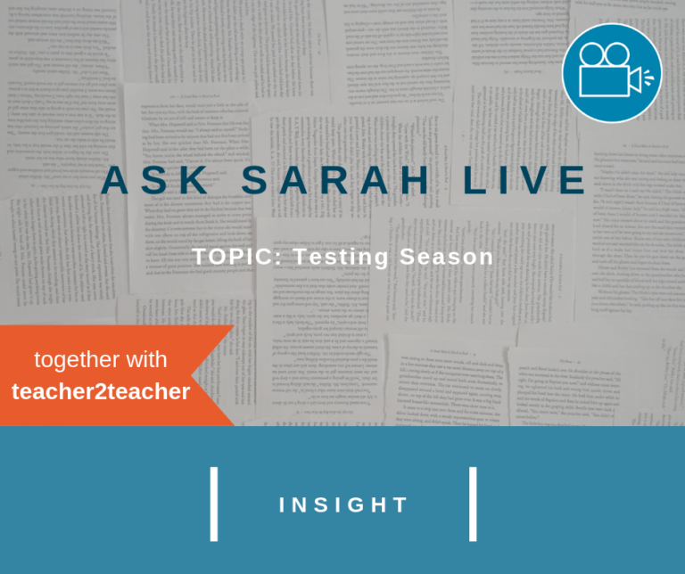 Ask Sarah LIVE: Testing Season