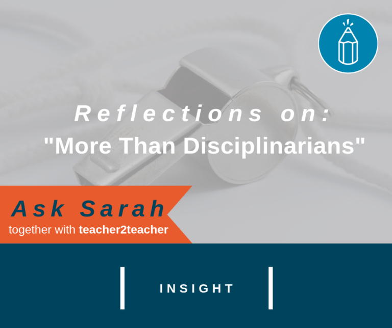 Reflections on More than Disciplinarians